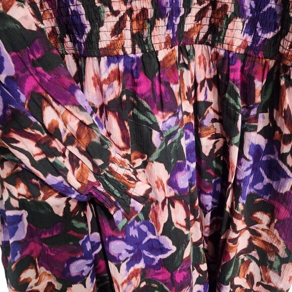 NEW Terra & Sky Women's Plus Size Tiered Peasant Midi Dress Size 4X Floral - Picture 10 of 14